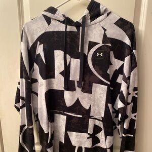 Under Armour Men's Abstract Black and Gray Hoodie